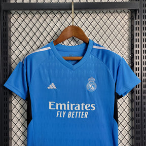 KIT INFANTIL REAL MADRID GOLEIRO AZUL 23/24