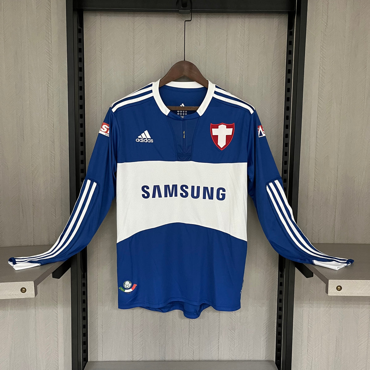 CAMISA RETRÔ PALMEIRAS SAVÓIA BLUE MANGA LONGA 2009/10